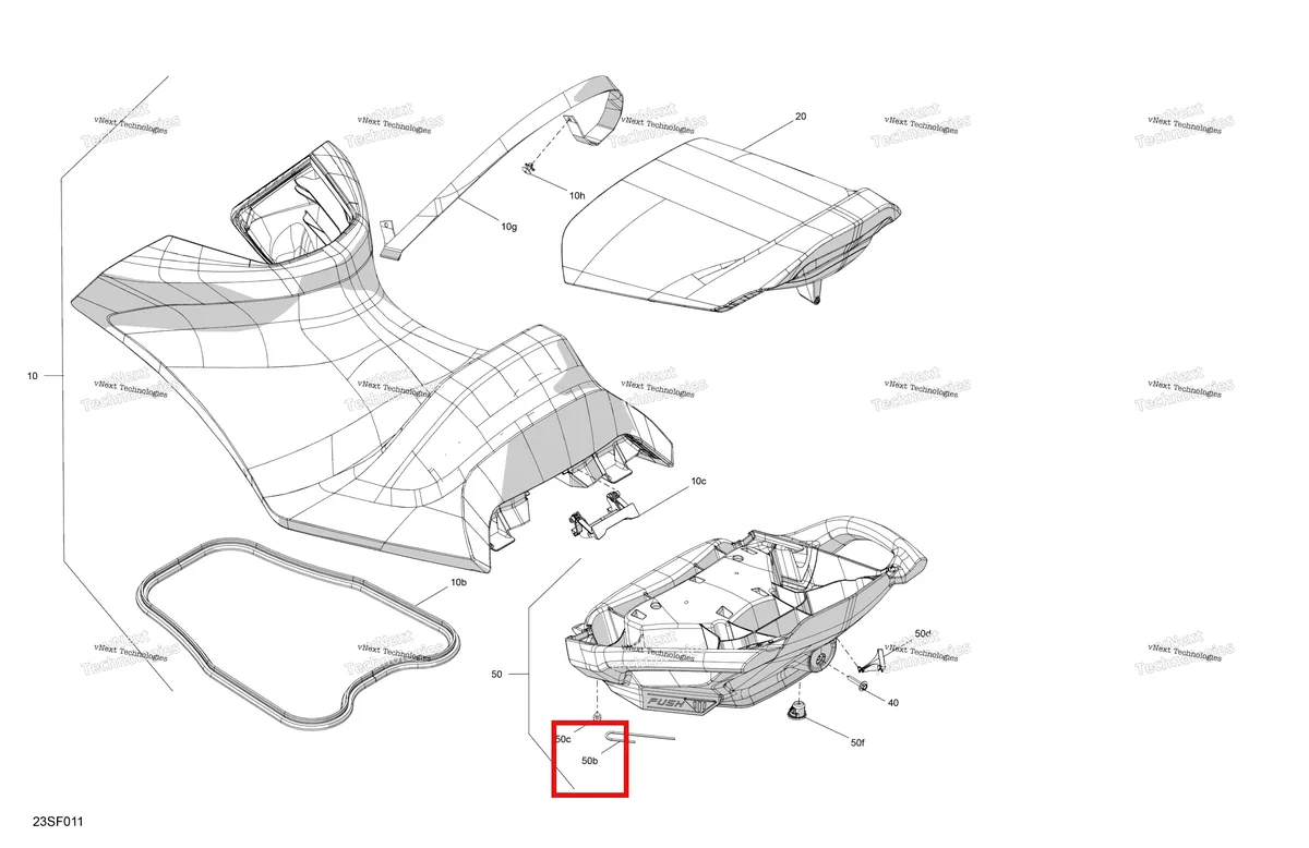 Схема применяемости: Пружина защёлка Sea-Doo RXT 300 (2018) (269003083)