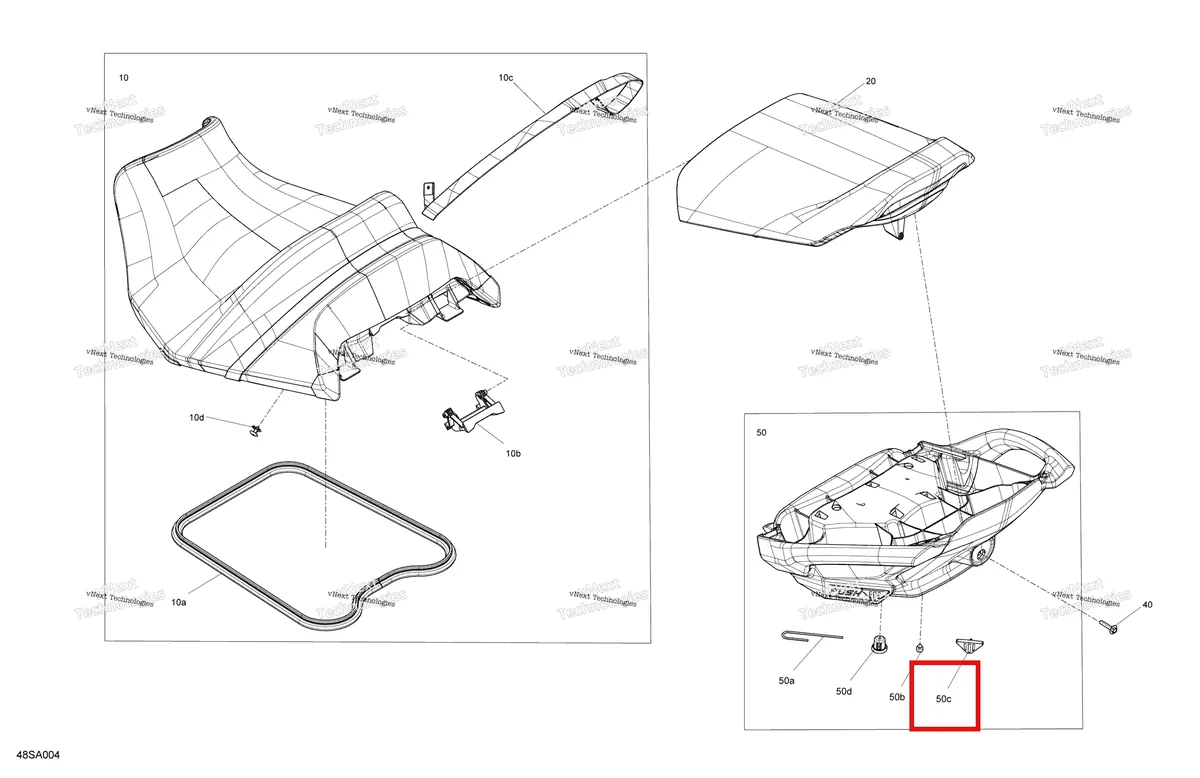 Схема применяемости: Ручка кнопка Sea-Doo RXT 300 (2018) (269003084)