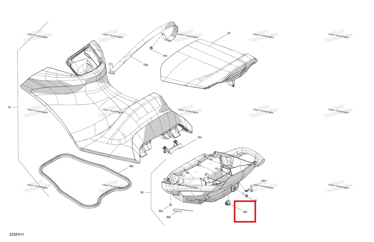 Деталь 269003085 на схеме узла 2026 Sea-Doo GTR - 300 - X - 24TB - Eclipse Black - Audio Body - Seat