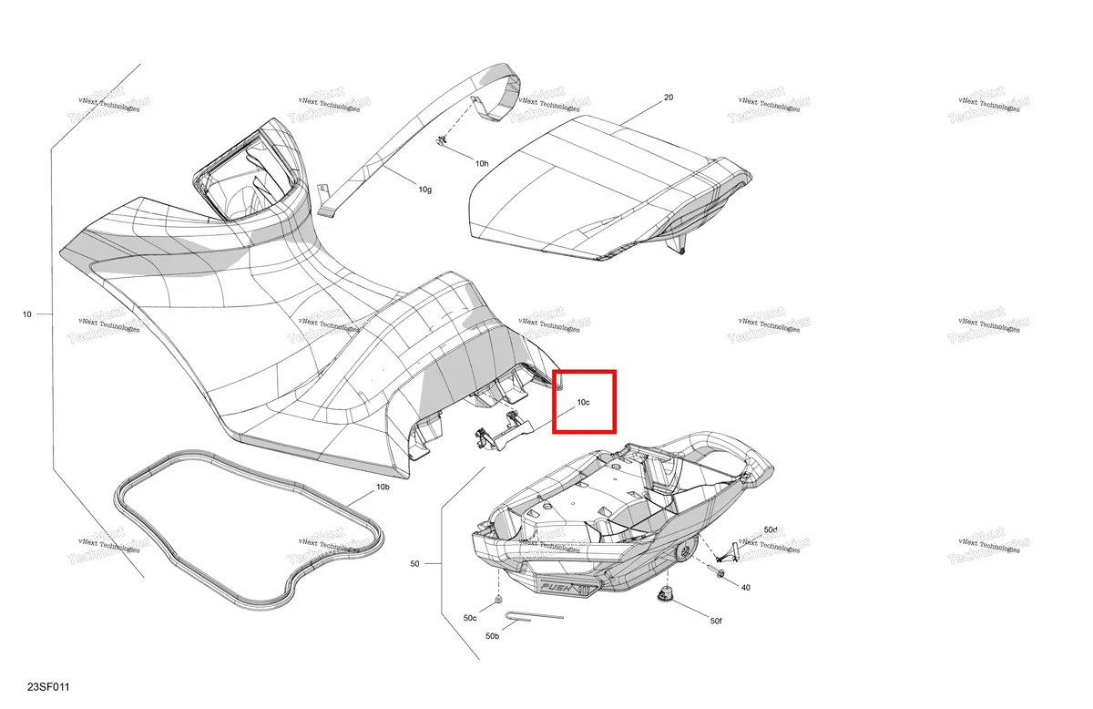 Деталь 269003103 на схеме узла 2026 Sea-Doo GTR - 300 - X - 24TB - Eclipse Black - Audio Body - Seat