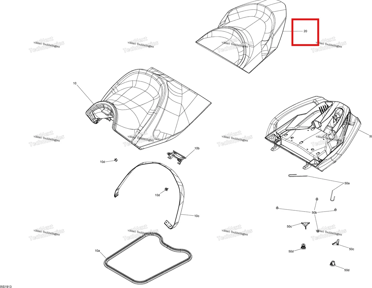 Деталь 269003122 на схеме узла 2019 Sea-Doo WAKE PRO 230 Seat