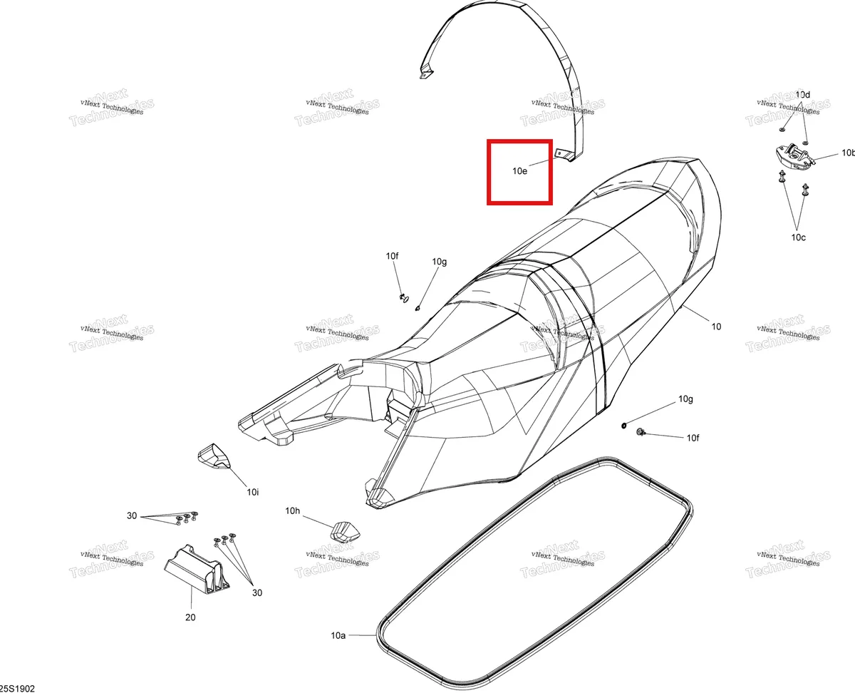 Деталь 269003153 на схеме узла 2019 Sea-Doo GTI 155 Seat