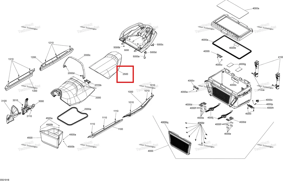 Деталь 269003202 на схеме узла 2019 Sea-Doo FISH PRO Seat