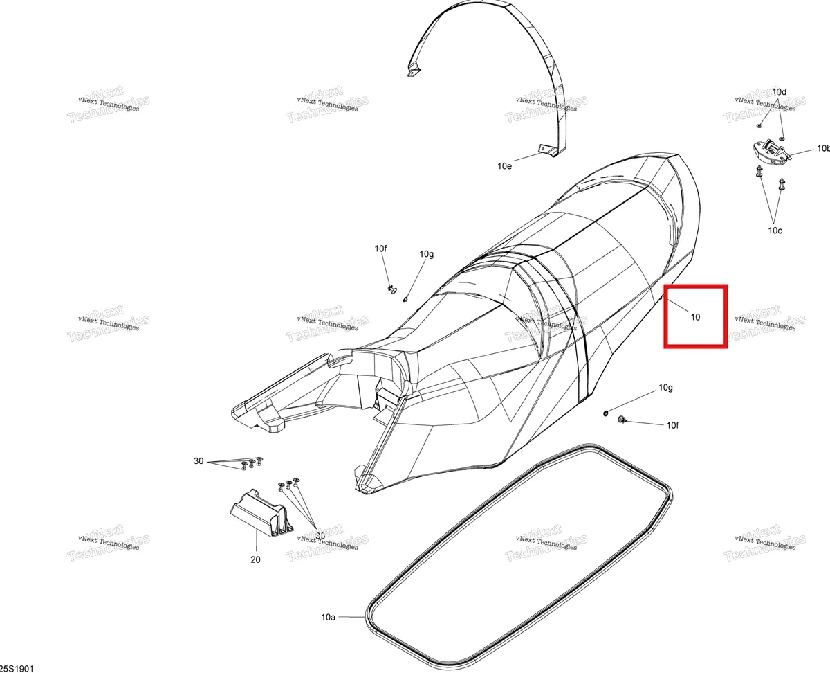 Деталь 269003240 на схеме узла 2019 Sea-Doo GTI 90 Seat