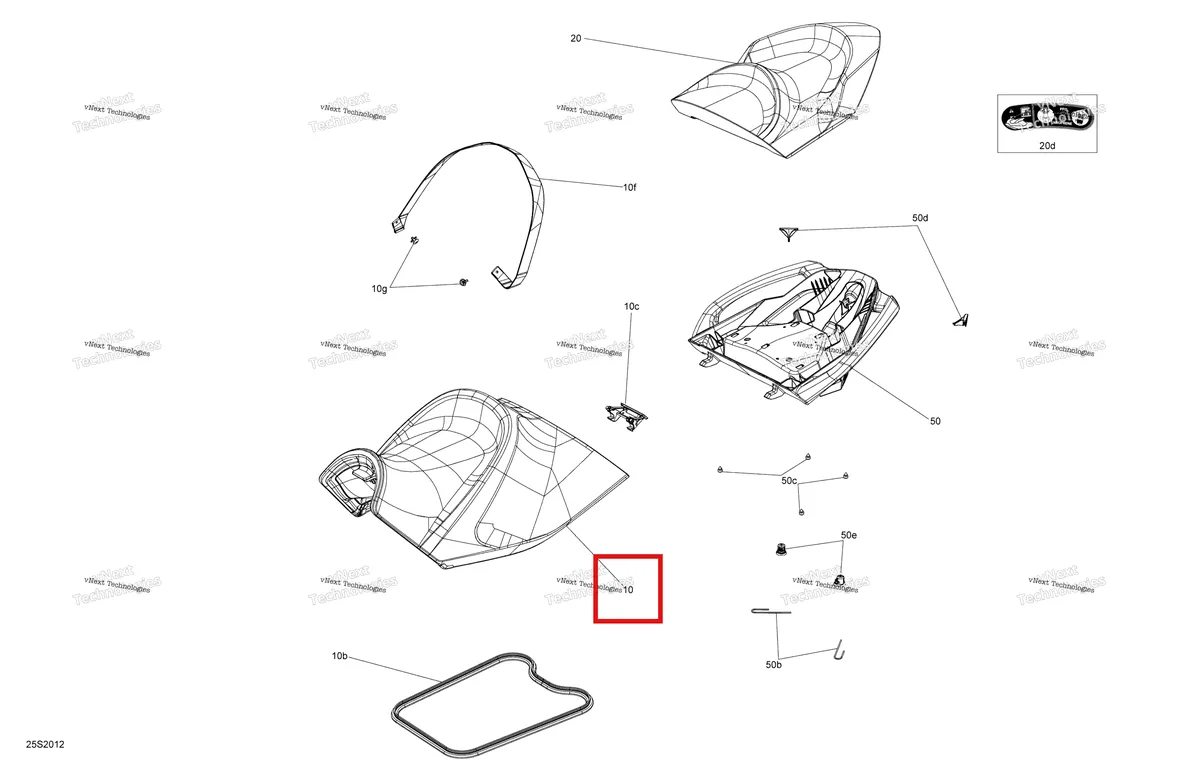 Деталь 269003258 на схеме узла 2020 Sea-Doo RXT 300 Seat