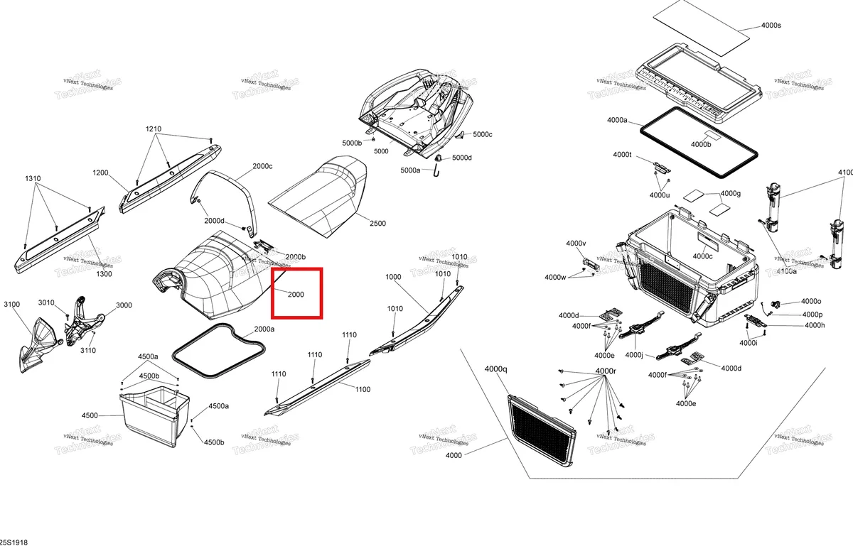 Деталь 269003263 на схеме узла 2019 Sea-Doo FISH PRO Seat