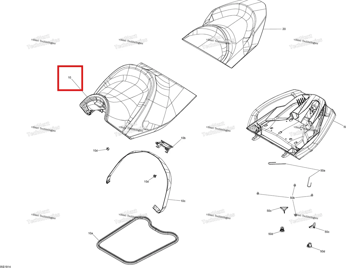 Деталь 269003266 на схеме узла 2019 Sea-Doo RXT 230 Seat