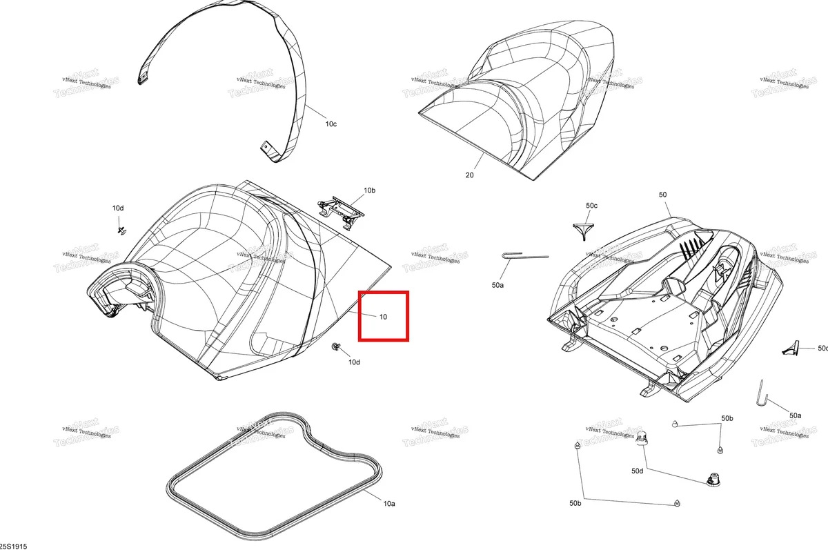 Деталь 269003271 на схеме узла 2019 Sea-Doo RXT 300 Seat