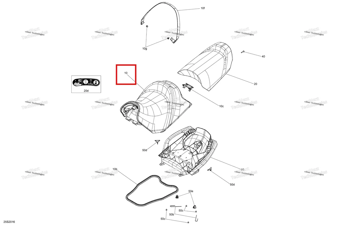 Деталь 269003280 на схеме узла 2020 Sea-Doo WAKE 170 Seat
