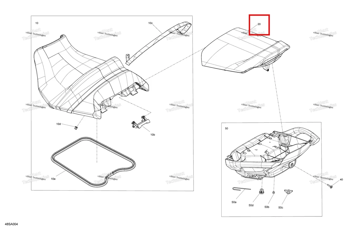 Деталь 269003281 на схеме узла 2021 Sea-Doo WAKE 170 Body - Seat
