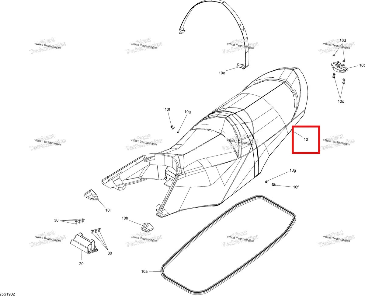 Деталь 269003291 на схеме узла 2019 Sea-Doo GTI 155 Seat