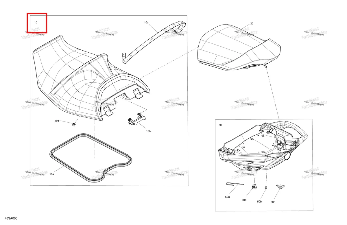 Деталь 269003340 на схеме узла 2021 Sea-Doo WAKE PRO 230 Body - Seat