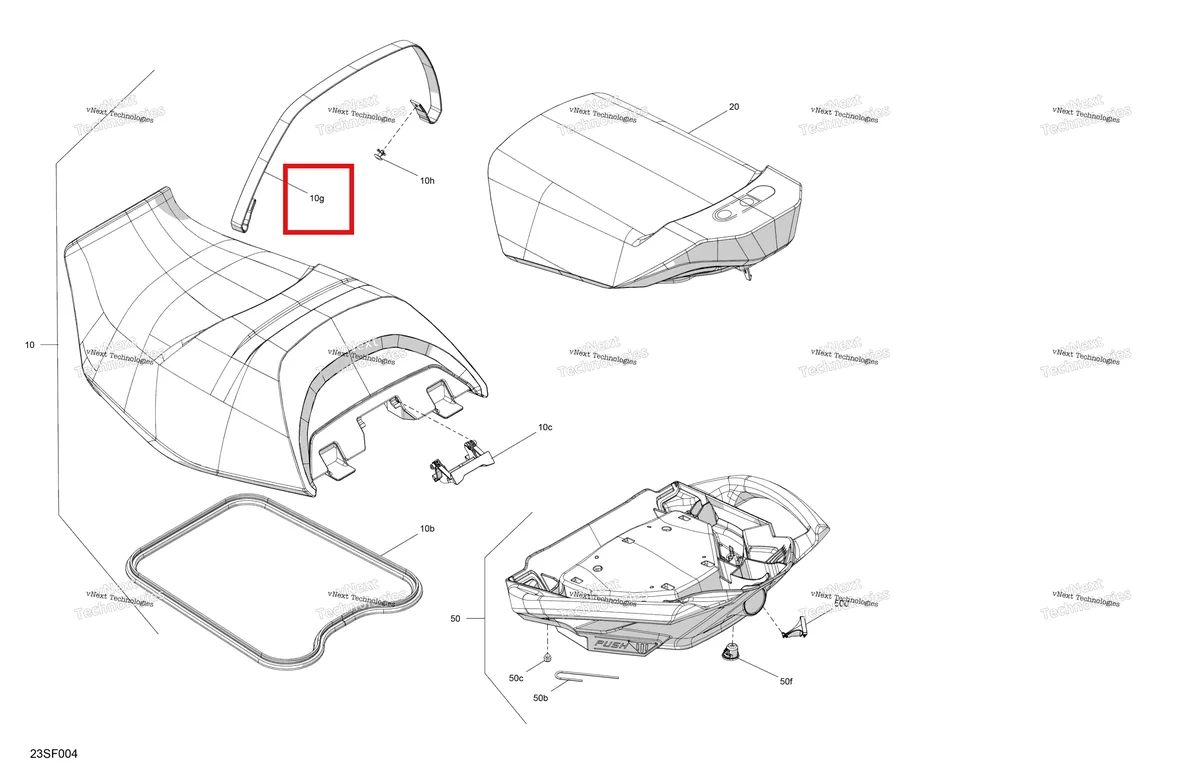Деталь 269003383 на схеме узла 2026 Sea-Doo FISH PRO SPORT - 170 - 18TA - Bright White Body - Seat
