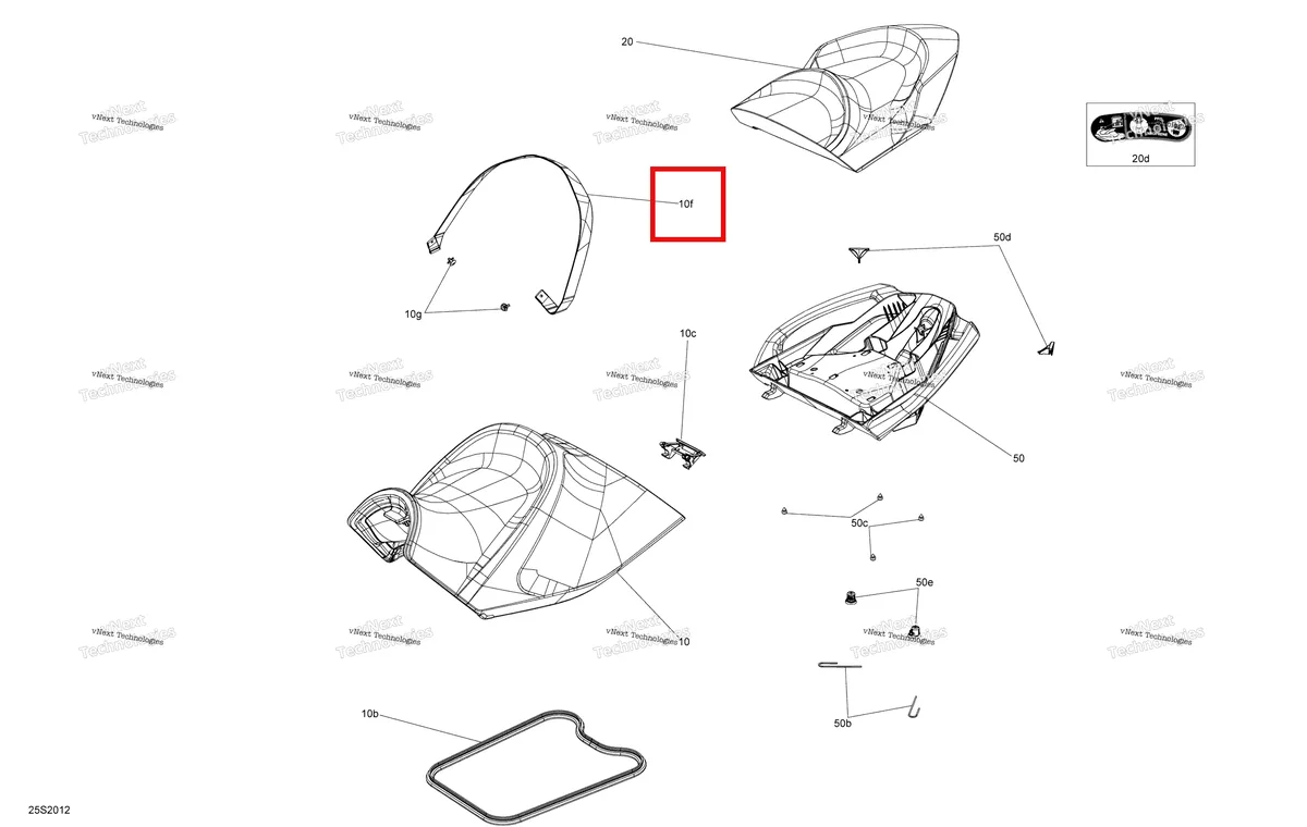 Деталь 269003384 на схеме узла 2020 Sea-Doo RXT 300 Seat