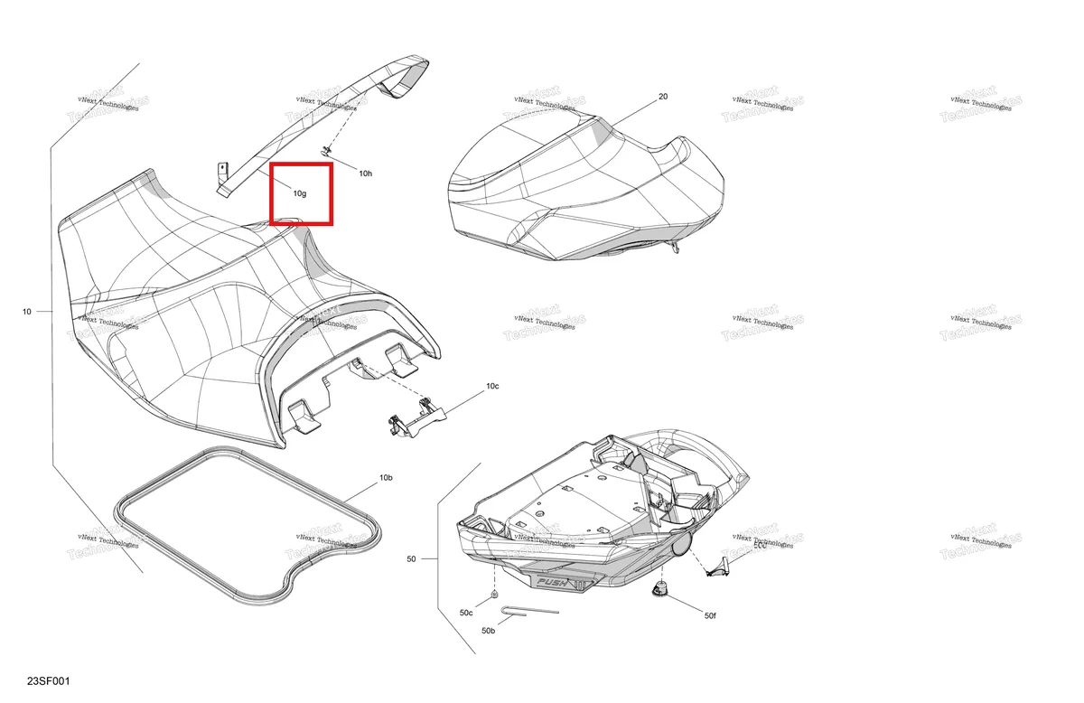 Деталь 269003387 (Сиденье ремень Argent Sea-Doo GTX 325 Limited (2026) (269003387)) на схеме узла 2026 Sea-Doo GTX - 325 - LIMITED - 26TC - Hybrid White Peal - Audio Body - Seat