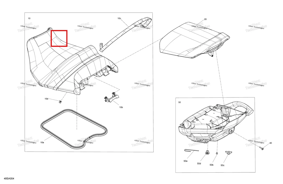 Деталь 269003393 на схеме узла 2021 Sea-Doo GTI SE 170 Body - Seat