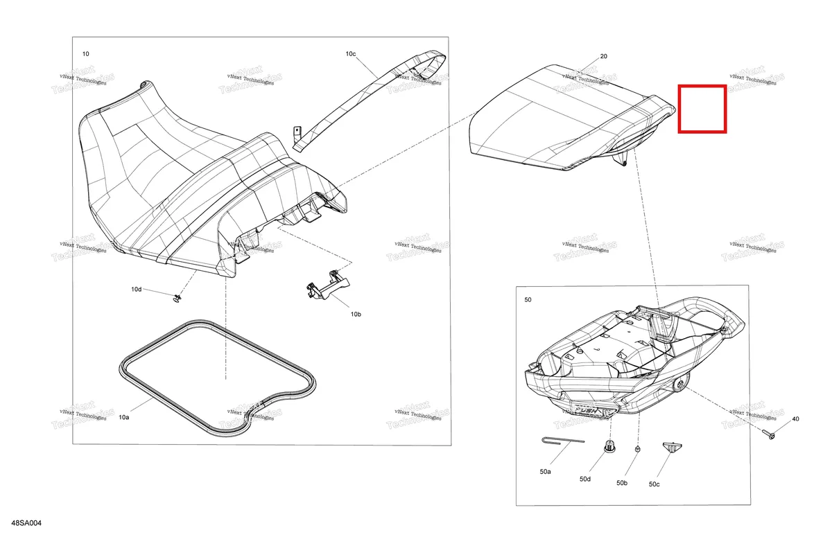 Деталь 269003395 на схеме узла 2021 Sea-Doo GTI SE 170 Body - Seat