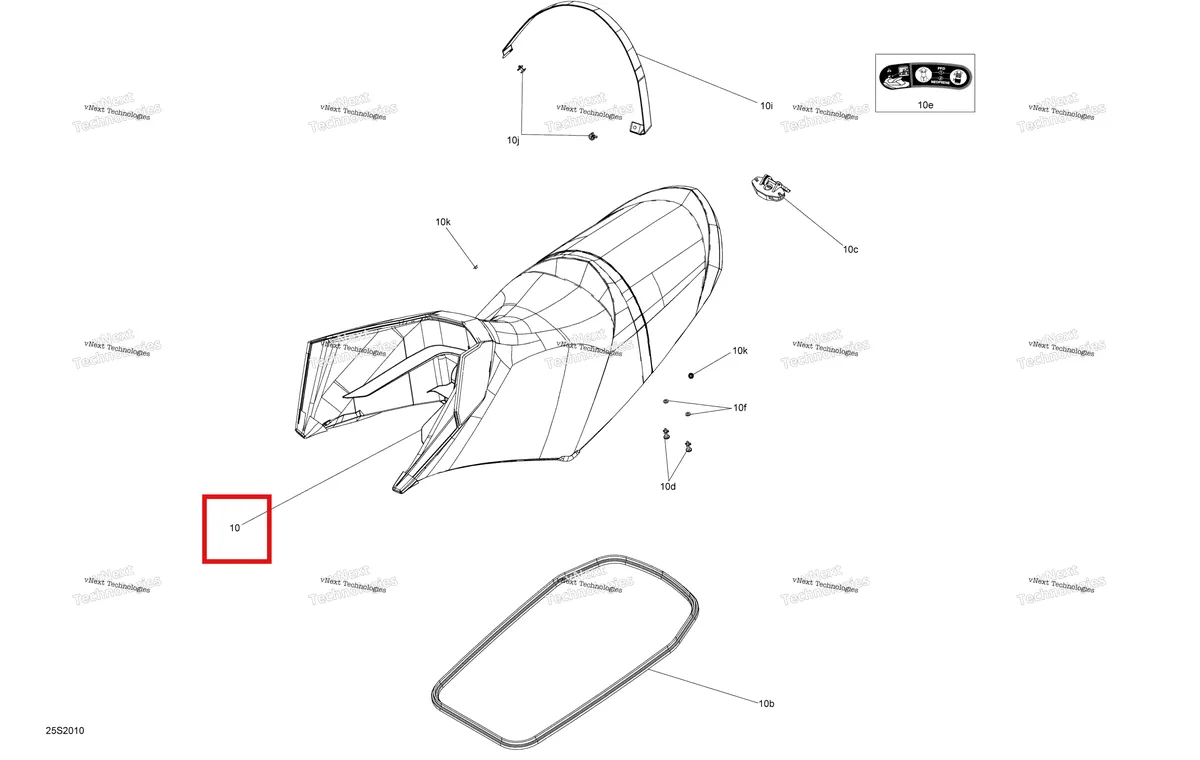 Деталь 269003431 (Can am красный сиденье 2 Passengers модель Dragon красный Sea-Doo RXP 300 (2020) (269003431)) на схеме узла 2020 Sea-Doo RXP 300 Seat