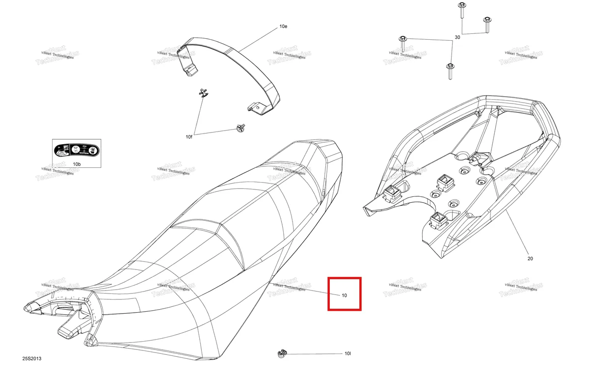 Деталь 269003439 на схеме узла 2020 Sea-Doo SPARK 900 ACE Seat