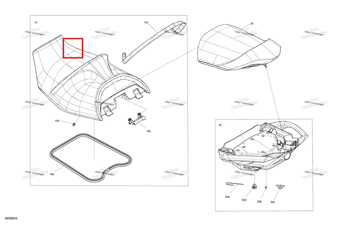 Деталь 269003555 на схеме узла 2022 Sea-Doo FISH PRO SPORT 170 Body - Seat