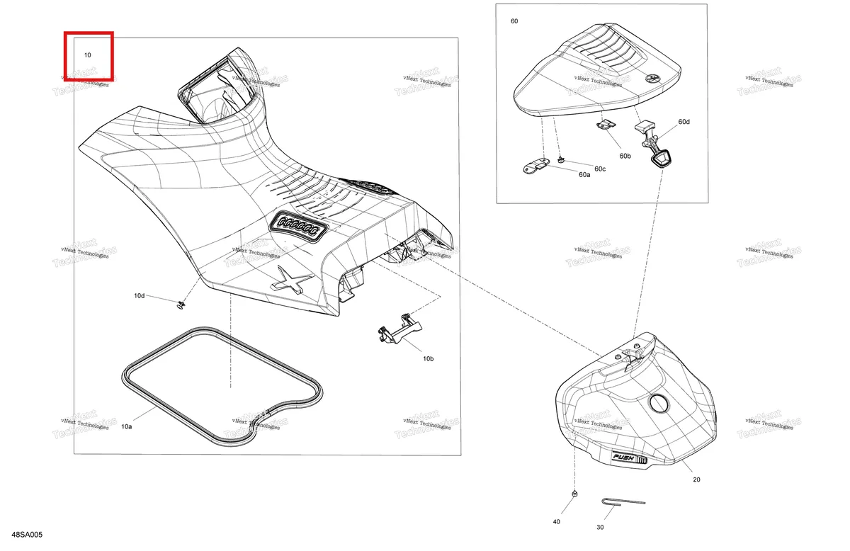Деталь 269003567 на схеме узла 2021 Sea-Doo RXP X 300 Body - Seat