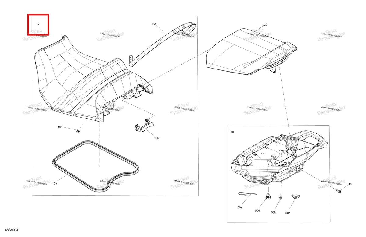 Деталь 269003592 на схеме узла 2021 Sea-Doo WAKE 170 Body - Seat