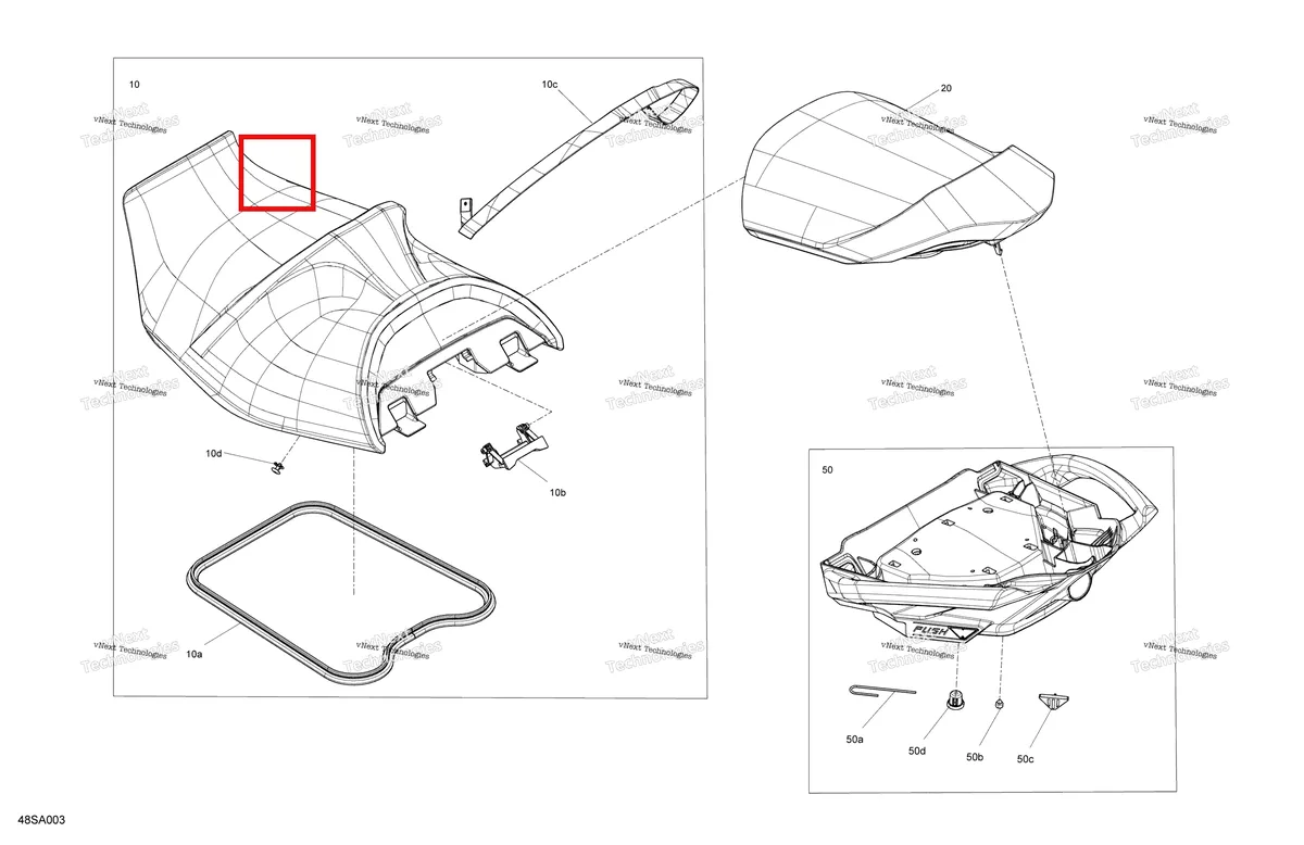 Деталь 269003593 на схеме узла 2021 Sea-Doo GTX LIMITED 300 Body - Seat