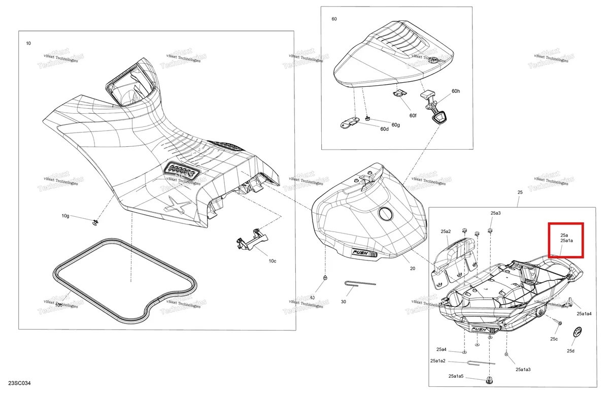 Деталь 269003639 на схеме узла 2023 Sea-Doo RXP X 300 SPECIAL SERIES Body - Seat