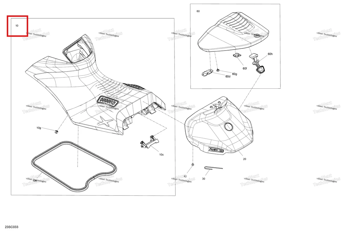 Деталь 269003681 на схеме узла 2023 Sea-Doo RXP X 300 Body - Seat