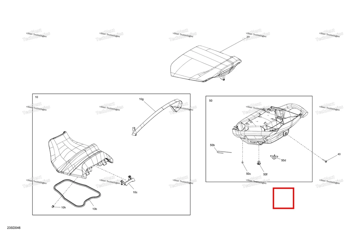 Деталь 269003724 на схеме узла 2024 Sea-Doo GTI 130 - 29RC - SE package - Ice Metal Body - Seat