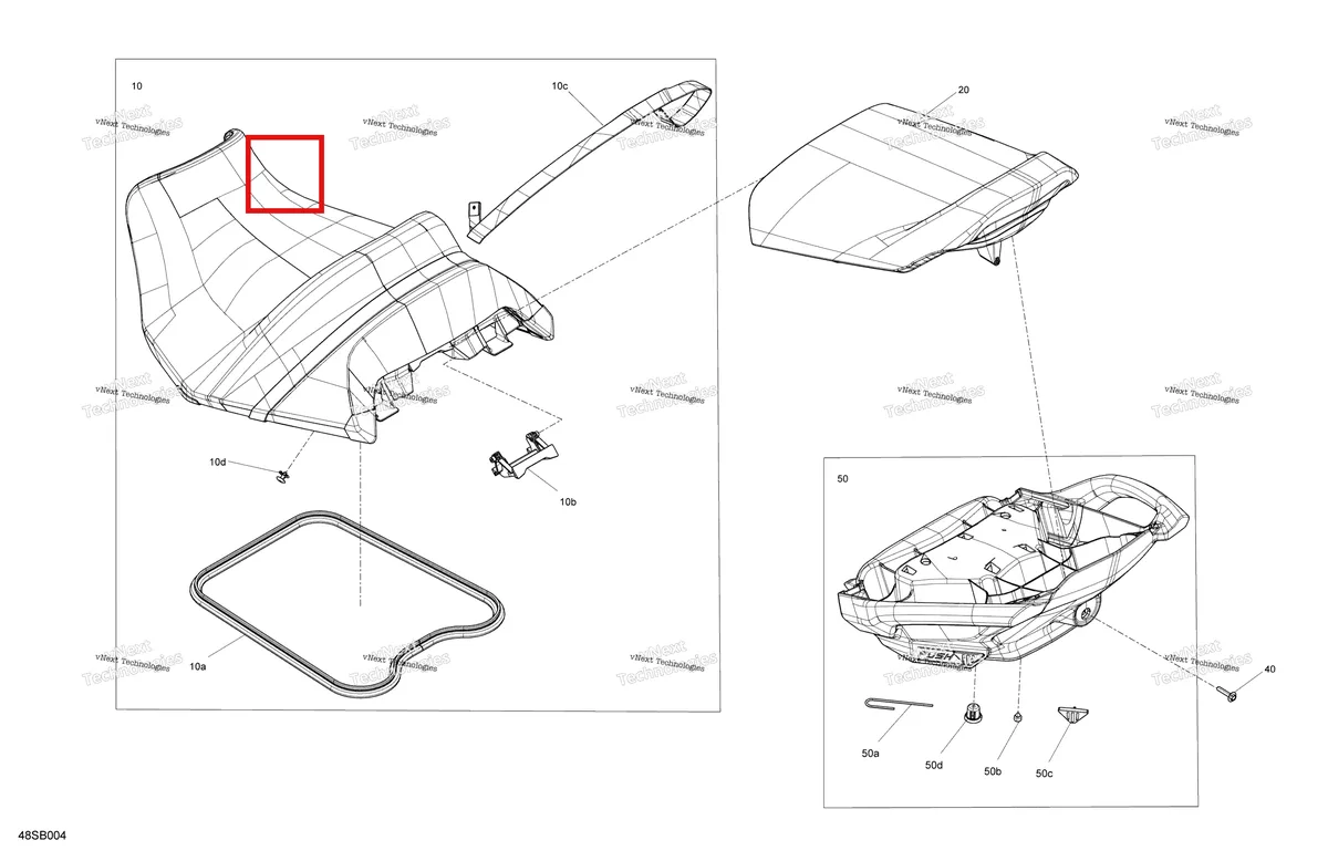 Деталь 269003817 на схеме узла 2022 Sea-Doo GTI SE 130 Body - Seat