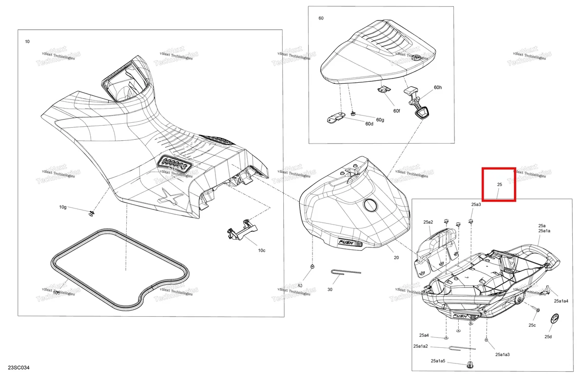 Деталь 269003818 на схеме узла 2023 Sea-Doo RXP X 300 SPECIAL SERIES Body - Seat