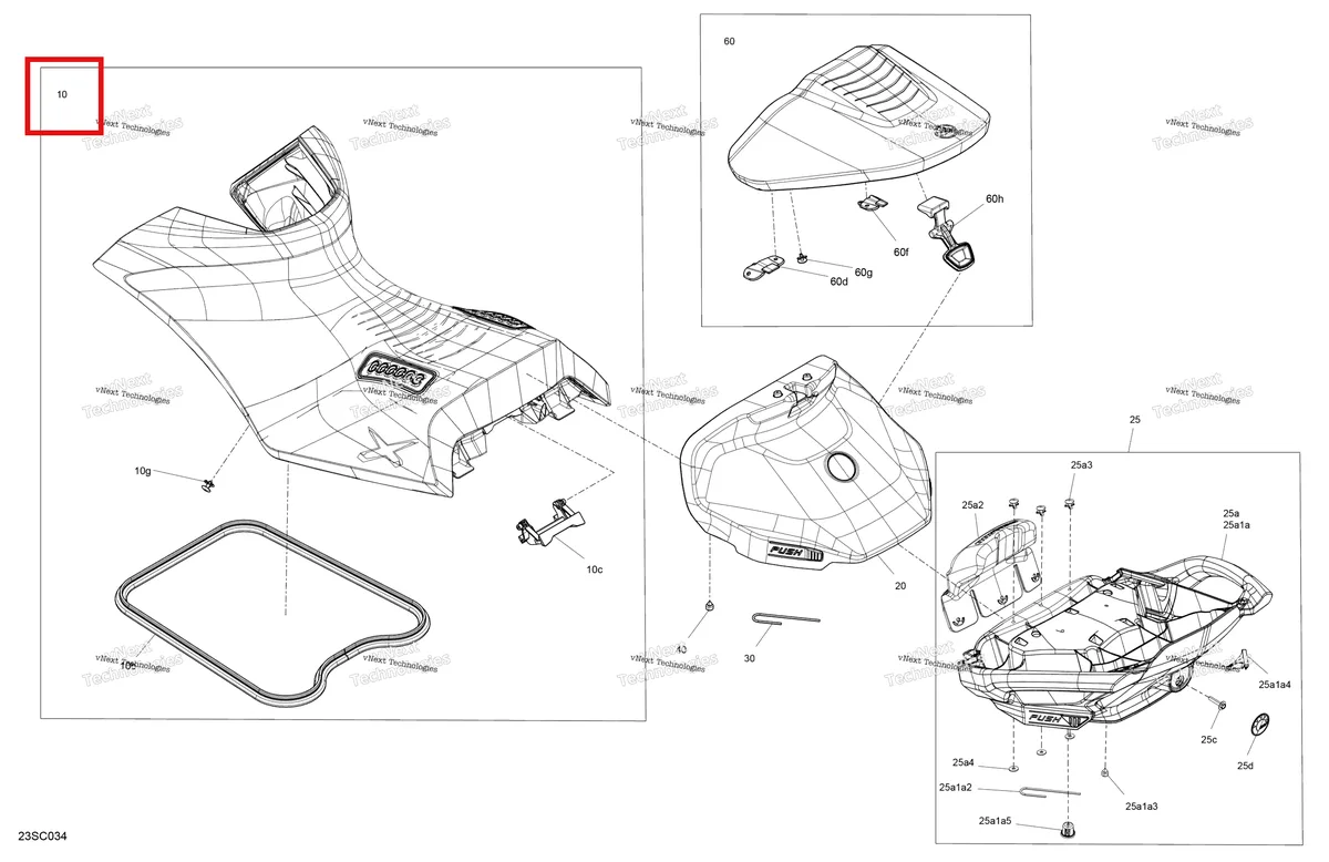 Деталь 269003824 на схеме узла 2023 Sea-Doo RXP X 300 SPECIAL SERIES Body - Seat