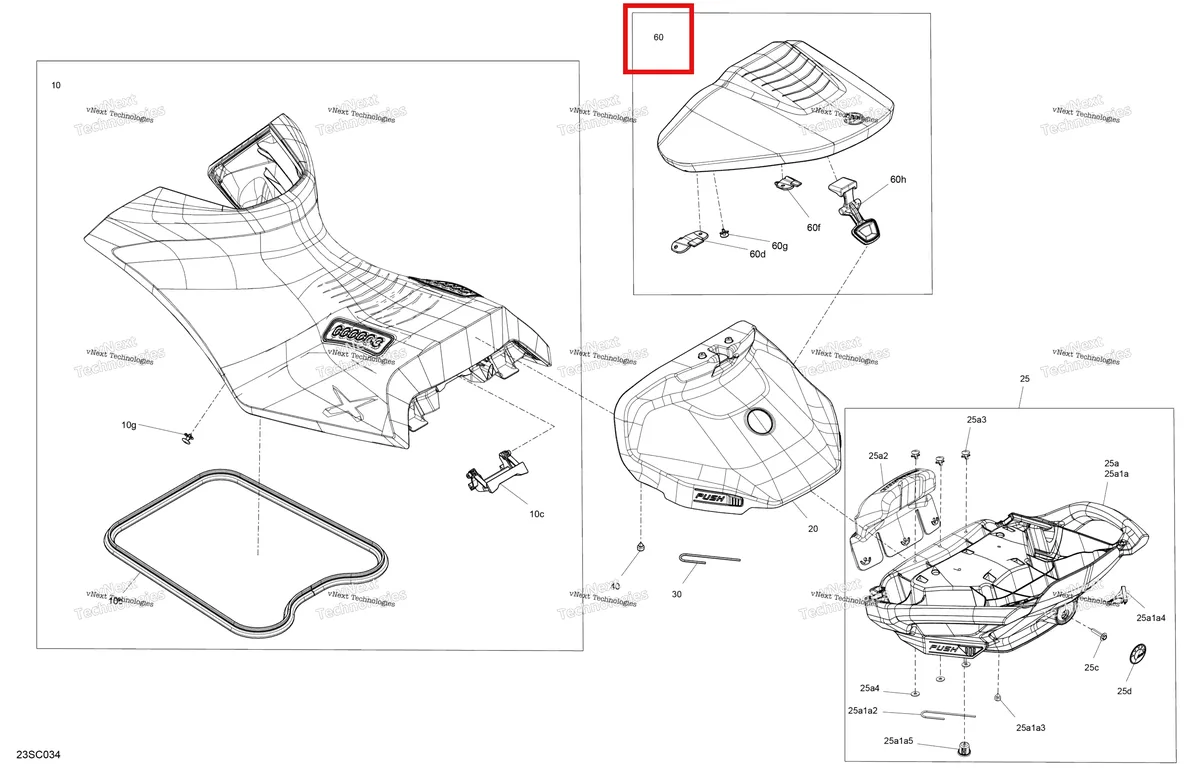 Деталь 269003854 на схеме узла 2023 Sea-Doo RXP X 300 SPECIAL SERIES Body - Seat