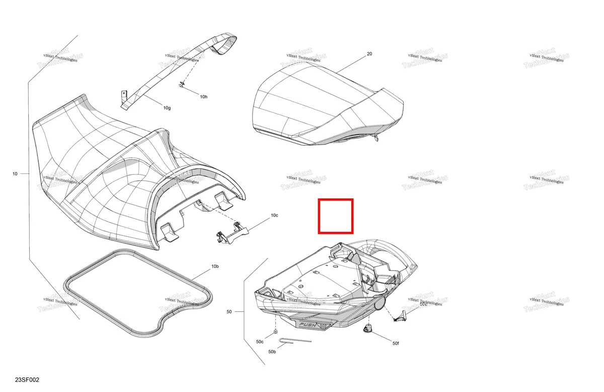 Деталь 269004107 на схеме узла 2026 Sea-Doo RXT - 325 - X - 22TE - Ice Metal - Audio Body - Seat