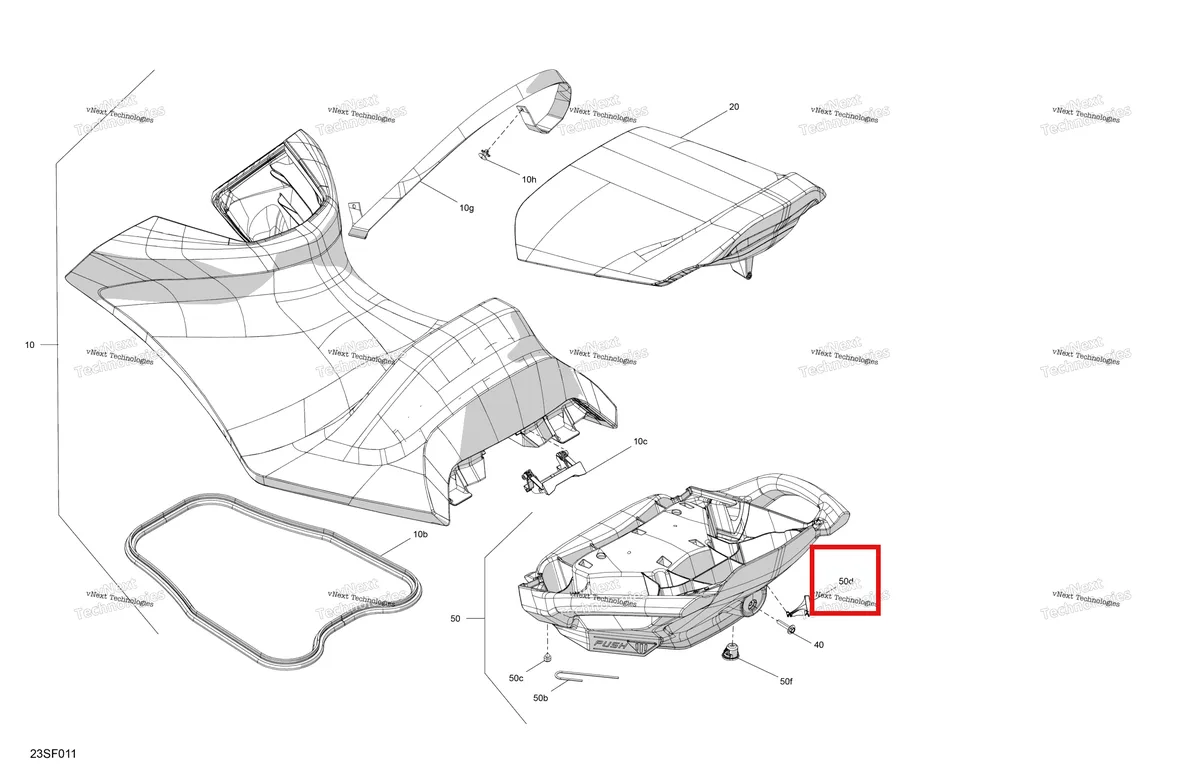Деталь 269004163 (Ручка облицовка Sea-Doo GTX 325 Limited (2026) (269004163)) на схеме узла 2026 Sea-Doo GTR - 300 - X - 24TB - Eclipse Black - Audio Body - Seat
