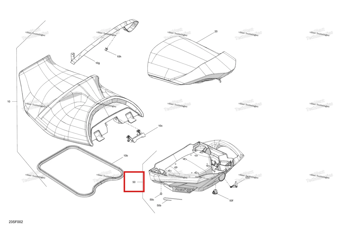 Деталь 269004171 на схеме узла 2026 Sea-Doo WAKE - 230 - PRO - 13TA - Northern Lichen - Audio Body - Seat