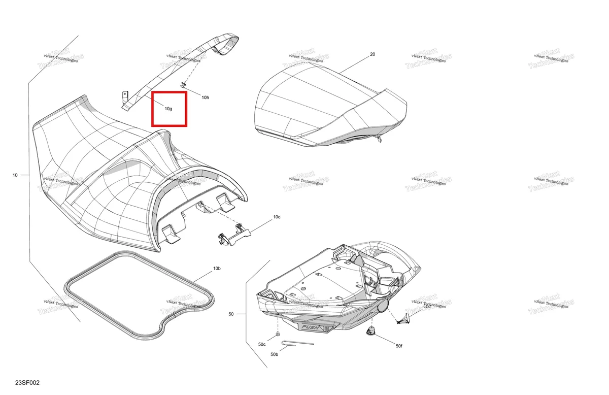 Деталь 269004217 на схеме узла 2026 Sea-Doo WAKE - 230 - PRO - 13TA - Northern Lichen - Audio Body - Seat