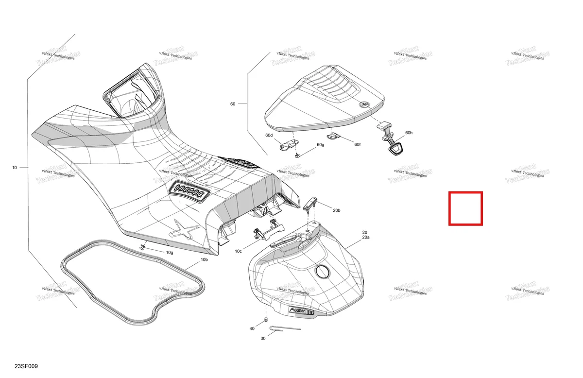 Деталь 269004315 (Сиденье Hump Phoenix оранжевый в сборе включает 60 to 60 h Sea-Doo RXP 325 X (2026) (269004315)) на схеме узла 2026 Sea-Doo RXP - 325 - X - 23TC - Gulfstream Blue Body - Seat