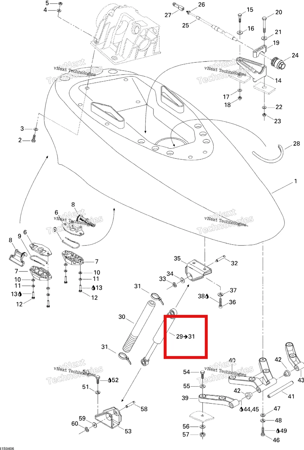 Деталь 269500363 на схеме узла 2004 Sea-Doo XP DI Engine Cover