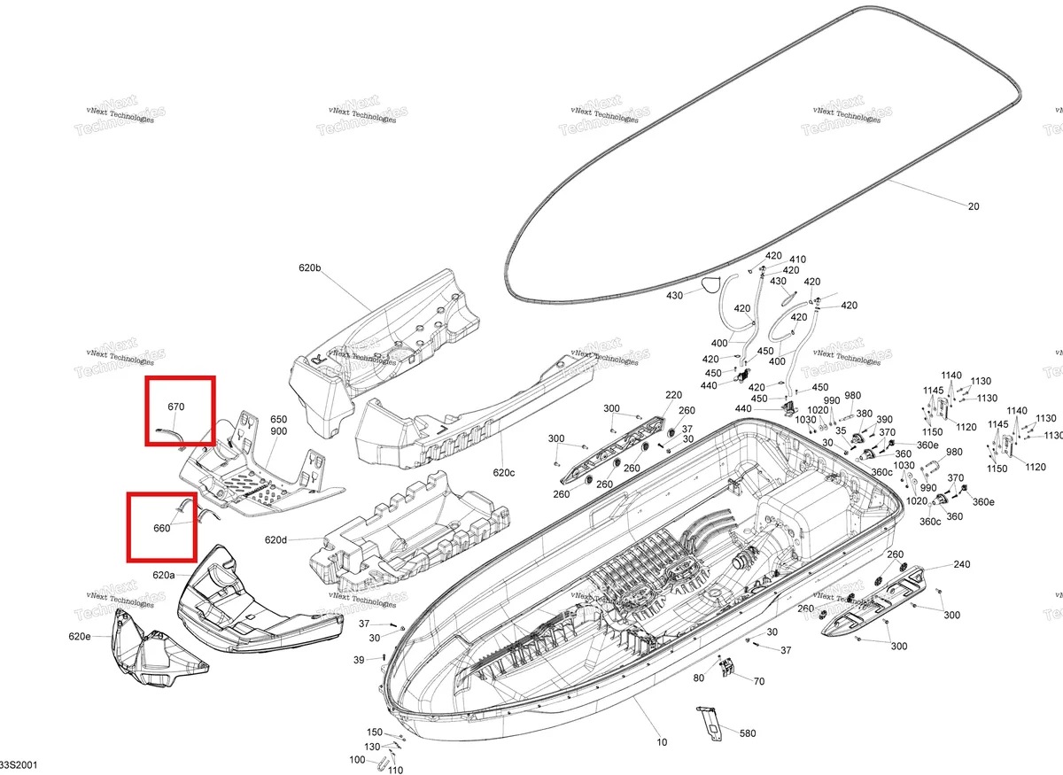 Деталь 269500408 на схеме узла 2020 Sea-Doo GTI 90 Hull