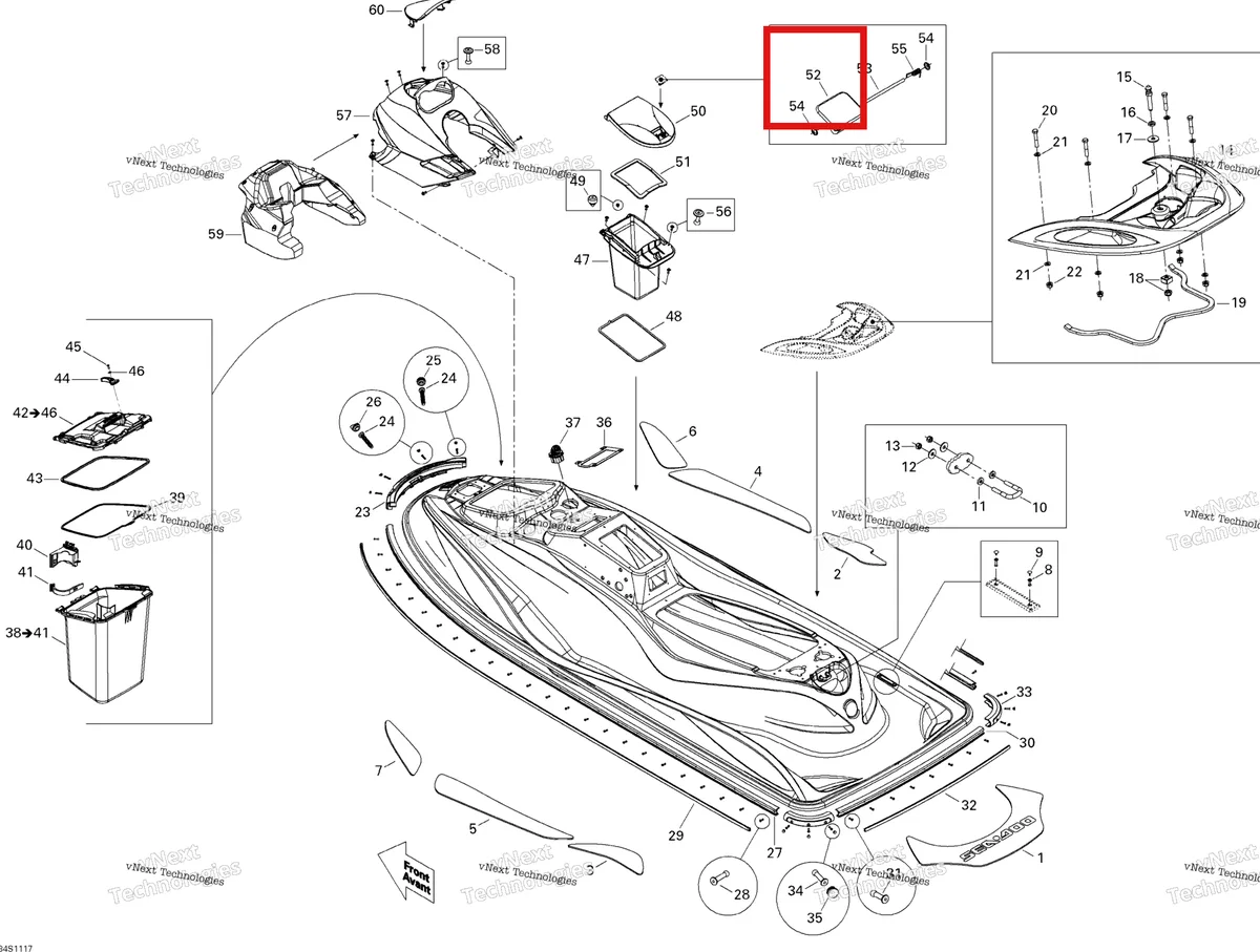 Деталь 269500553 на схеме узла 2011 Sea-Doo GTS Pro 130 Body