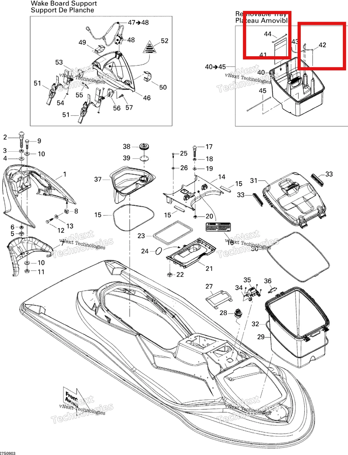 Деталь 269501175 на схеме узла 2009 Sea-Doo Wake PRO 215 Body, Front View