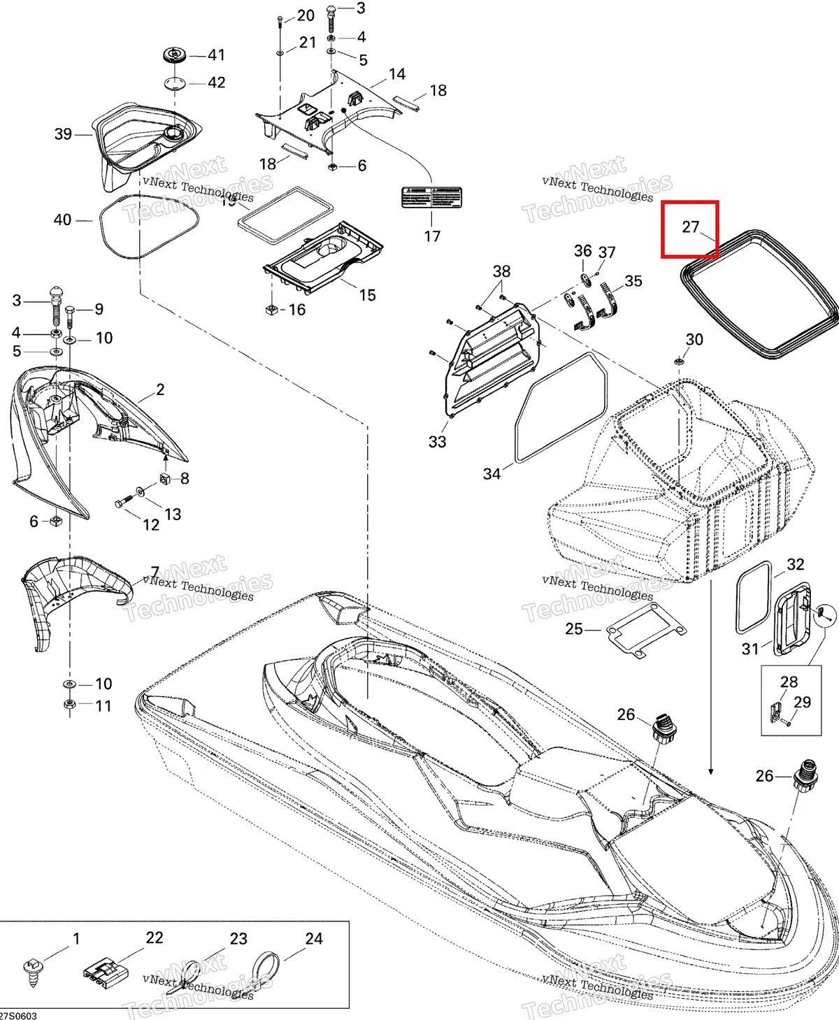 Деталь 269501234 на схеме узла 2006 Sea-Doo GTX 4-TEC SC Body, Front View