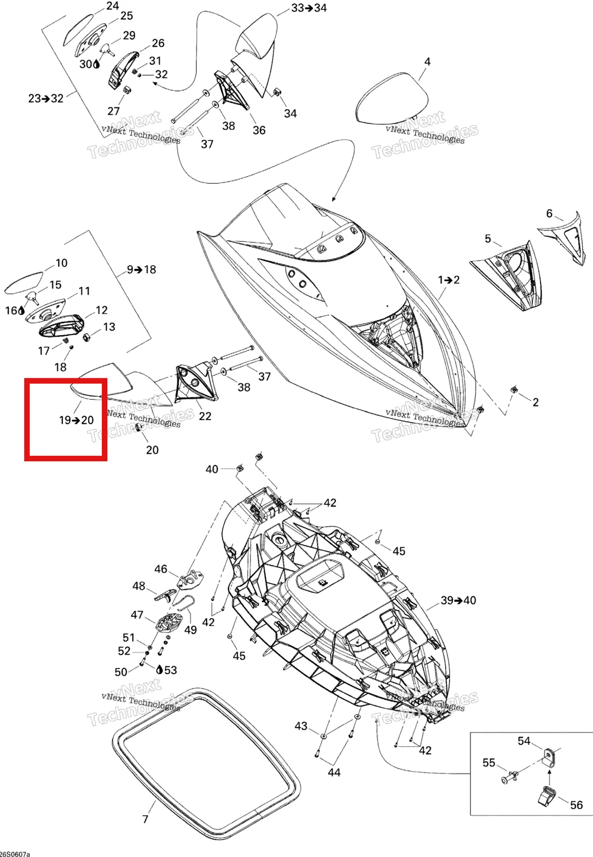Деталь 269501325 на схеме узла 2006 Sea-Doo GTX 4-TEC LTD Front Storage Compartment 1