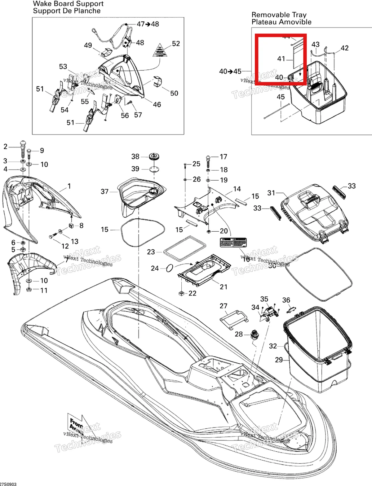 Деталь 269501442 на схеме узла 2009 Sea-Doo Wake PRO 215 Body, Front View