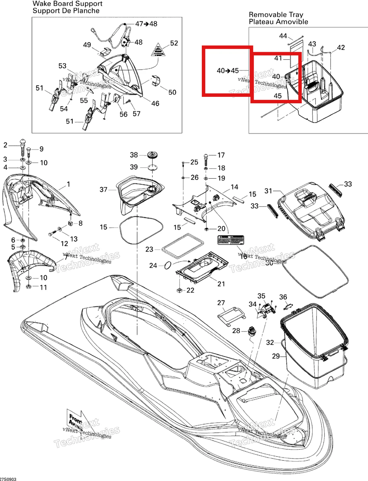 Деталь 269501478 на схеме узла 2009 Sea-Doo Wake PRO 215 Body, Front View
