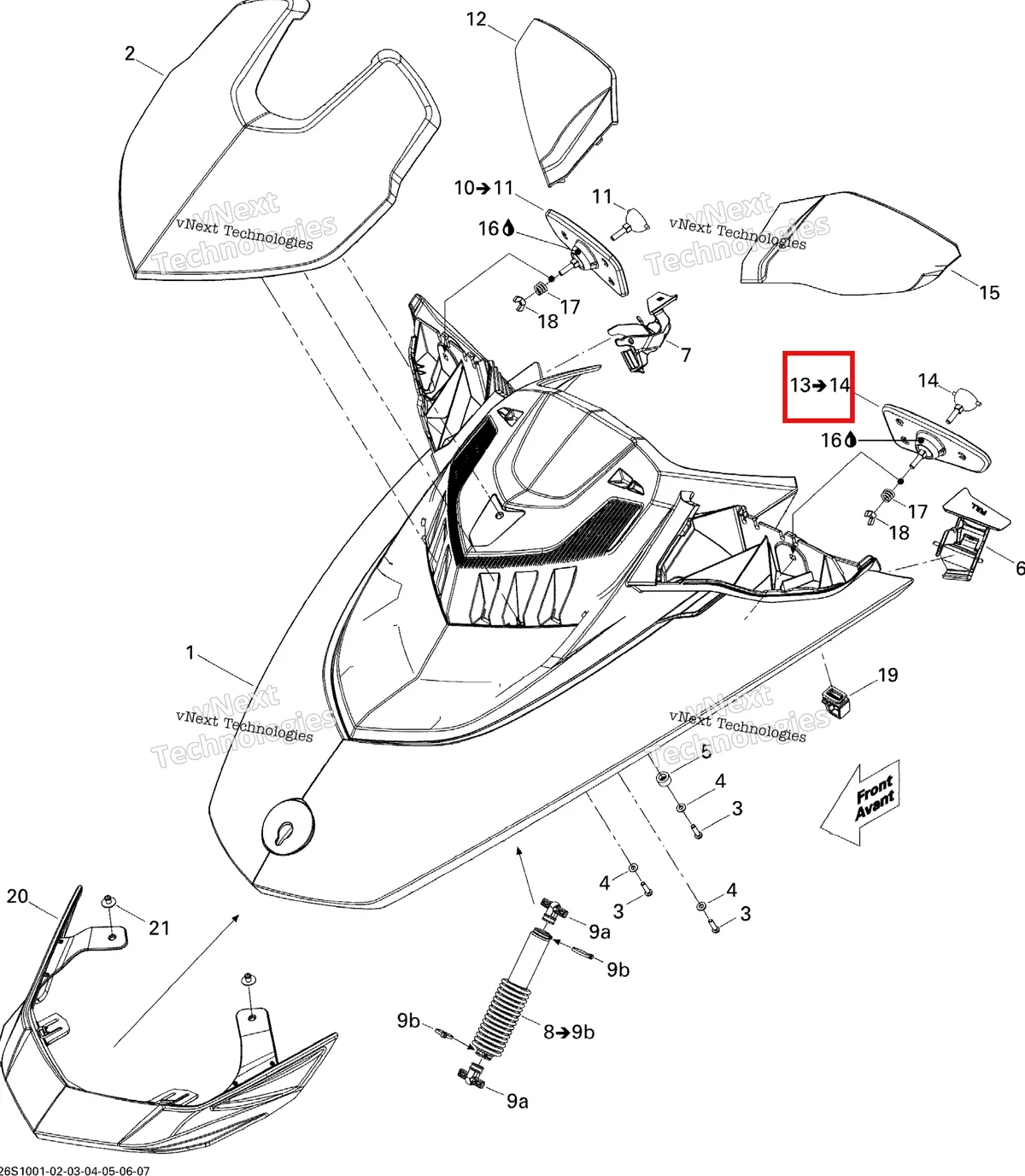 Деталь 269501788 на схеме узла 2010 Sea-Doo GTX 155 Front Cover