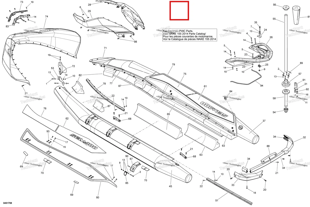 Деталь 269501812 на схеме узла 2017 Sea-Doo SAR 155 Body