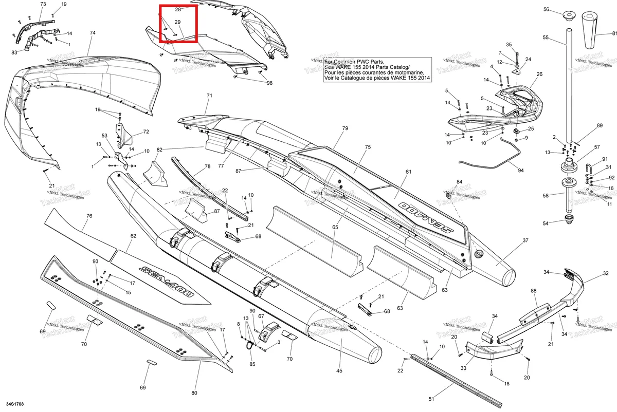 Деталь 269501813 на схеме узла 2018 Sea-Doo SAR 155 Body